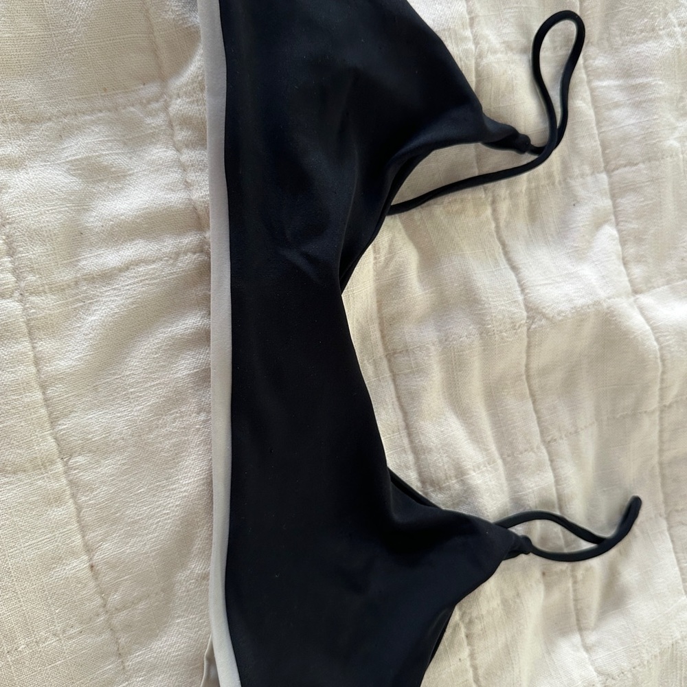 Mikoh Black and White Bikini Top